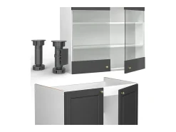Mueble de cocina antracita-oro/blanco 240x60x81.6 fame-line