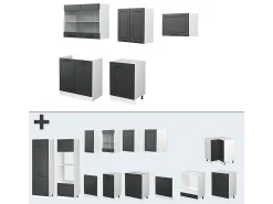 Mueble de cocina antracita casa de campo/blanco 200x46x81.6 r-line