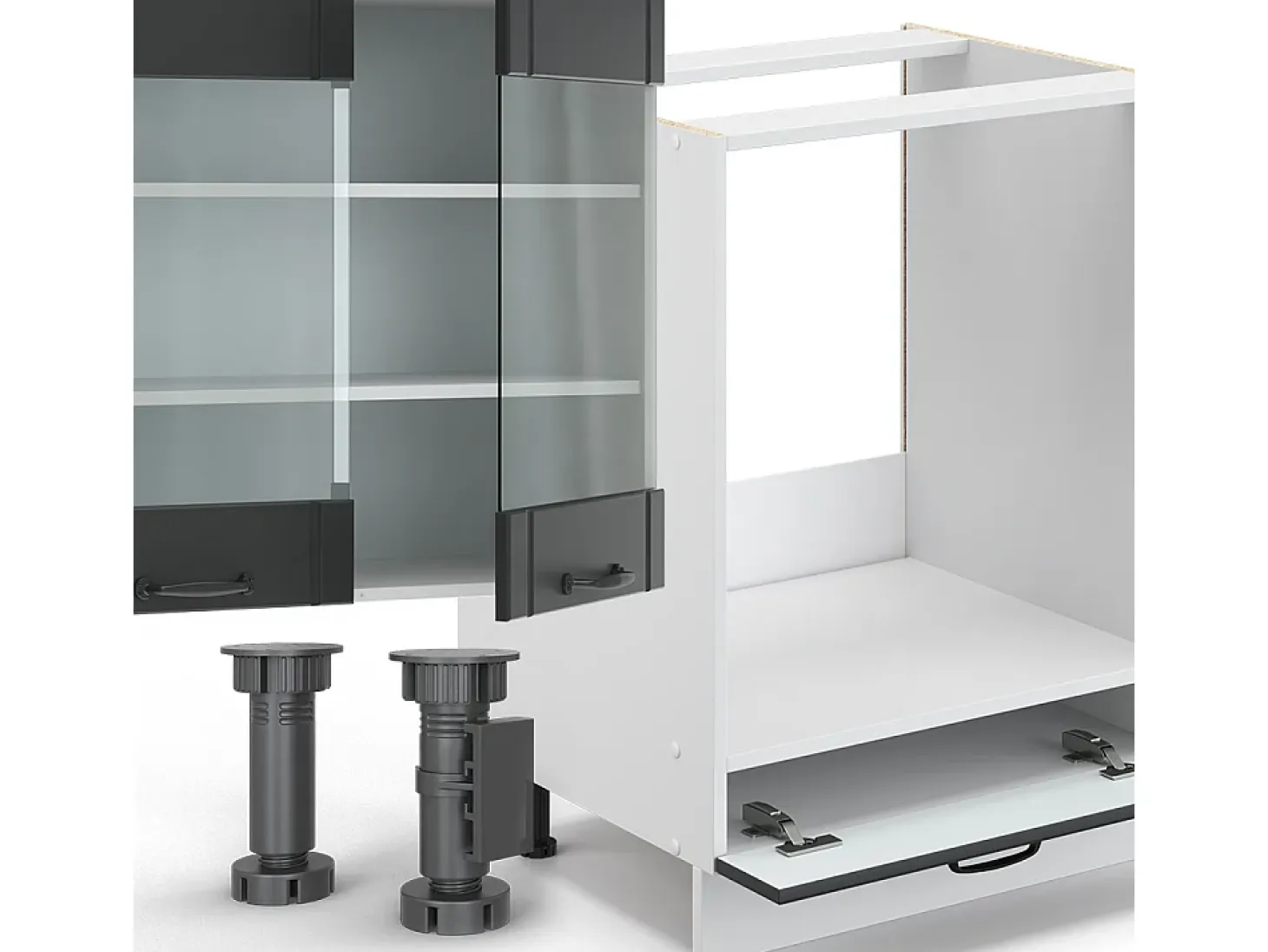 Mueble de cocina antracita casa de campo/blanco 355x60x81.6 fame-line