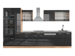 Mueble de cocina antracita brillo intenso/roble dorado eléctrico 350x60x81.6 r-line
