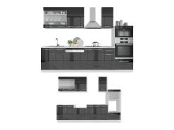 Mueble de cocina antracita alto brillo 300x46x81.6 fame-line