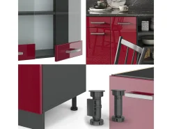 Mueble de cocina antracita casa de campo/blanco 240x60x81.6 r-line