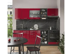 Mueble de cocina antracita casa de campo/blanco 240x60x81.6 r-line
