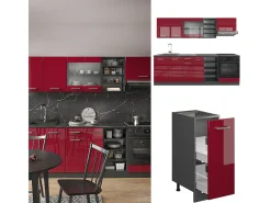 Mueble de cocina antracita casa de campo/blanco 240x60x81.6 r-line