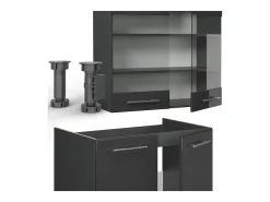 Mueble de cocina antracita alto brillo 235x60x81.6 fame-line