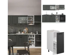 Mueble de cocina antracita casa de campo/blanco 240x46x81.6 r-line