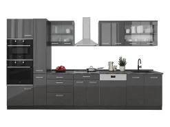 Mueble de cocina antracita brillo intenso/antracita 350x46x81.6 r-line