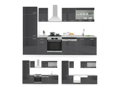 Mueble de cocina antracita brillo intenso/blanco 300x60x81.6 r-line