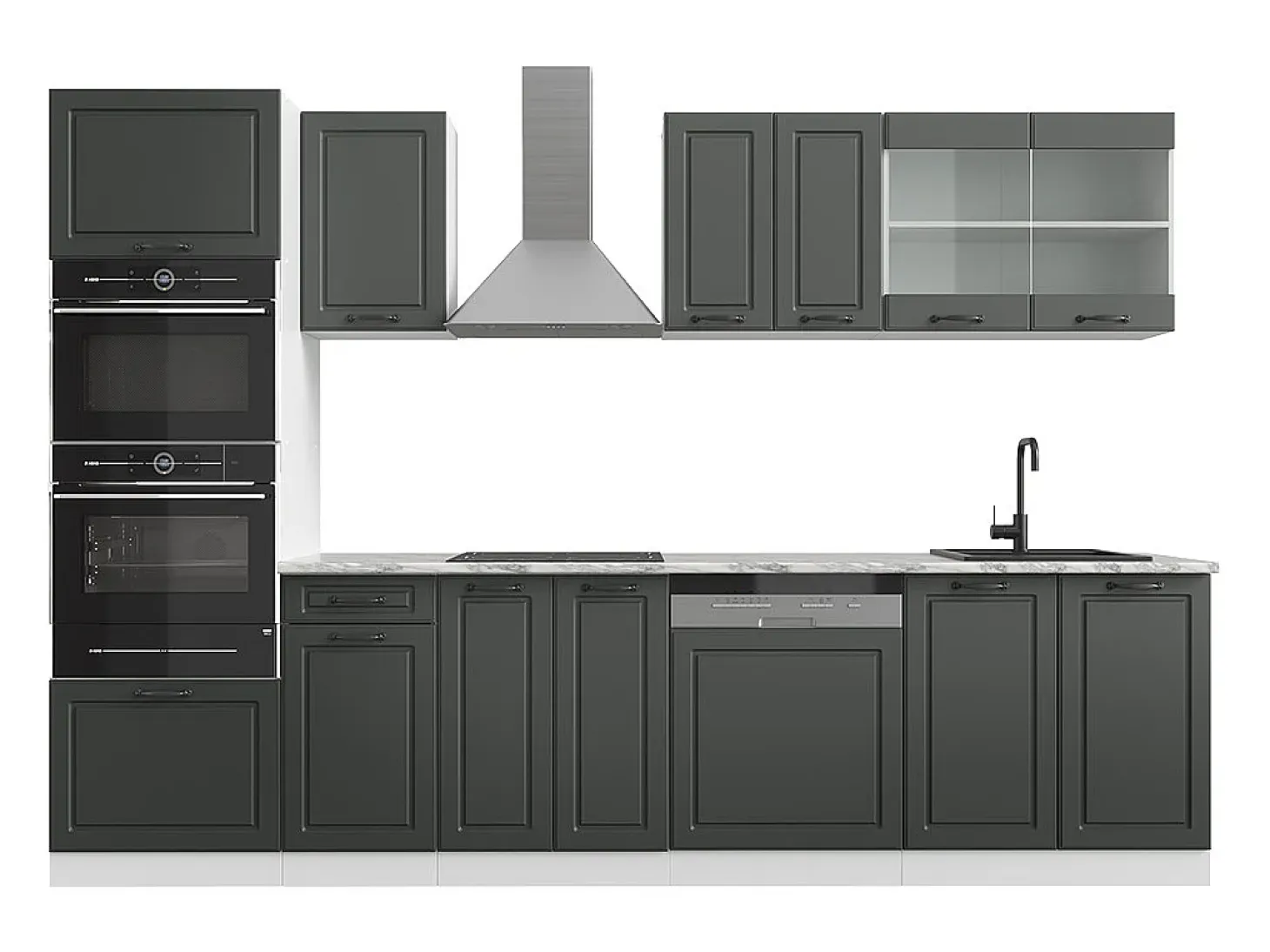 Mueble de cocina antracita casa de campo/blanco 300x46x81.6 r-line