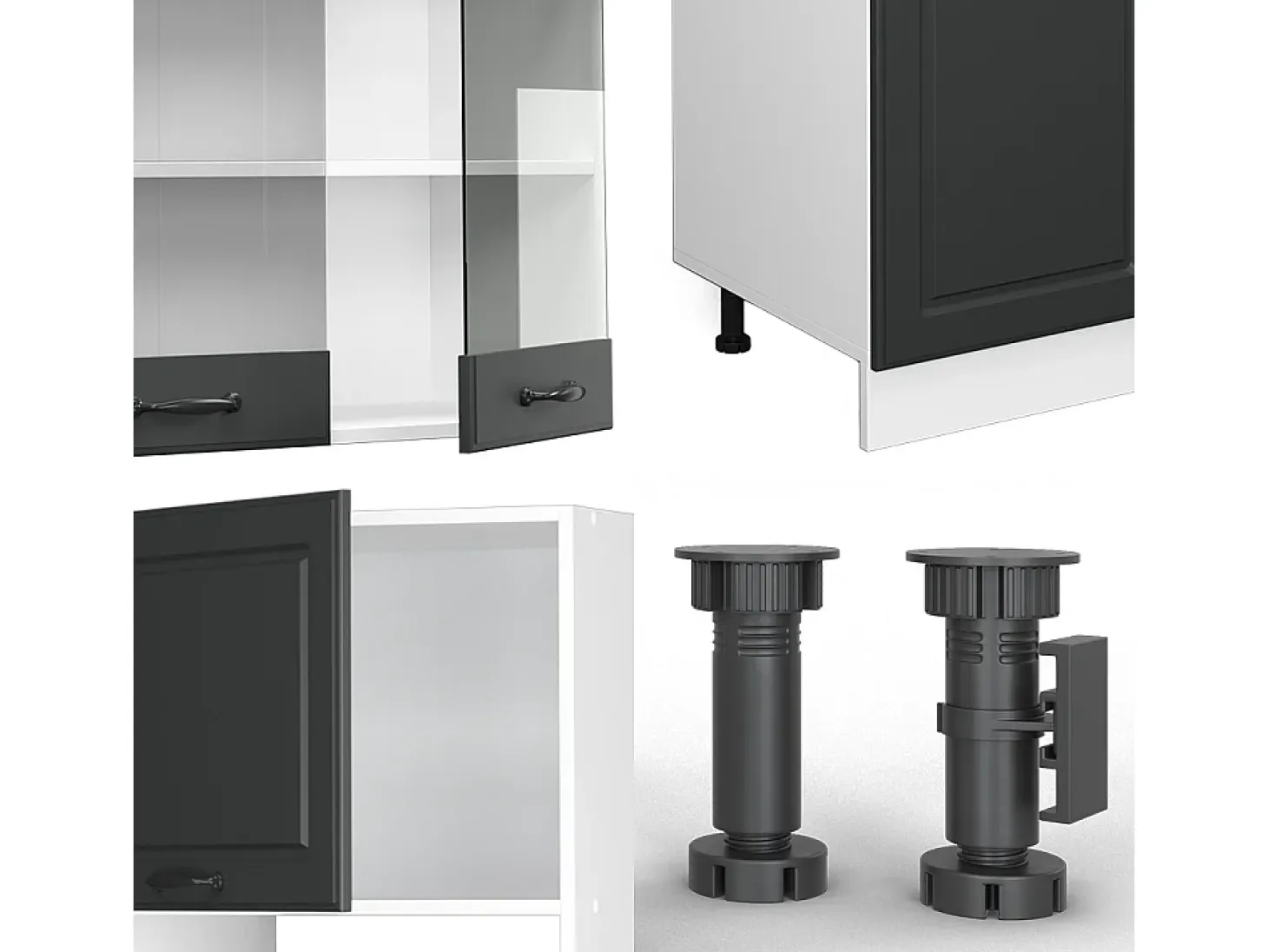 Mueble de cocina antracita casa de campo/blanco 300x46x81.6 r-line