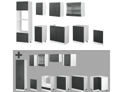 Mueble de cocina antracita casa de campo/blanco 300x46x81.6 r-line