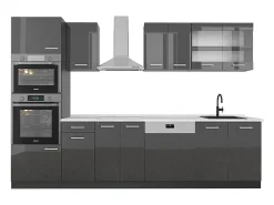 Mueble de cocina antracita brillo intenso/antracita 300x60x81.6 r-line