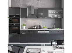 Mueble de cocina antracita brillo intenso/blanco 300x60x81.6 r-line