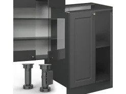 Mueble de cocina antracita-oro landhaus 300x60x81.6 fame-line