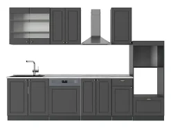 Mueble de cocina antracita-oro landhaus 300x60x81.6 fame-line