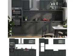 Mueble de cocina antracita casa de campo/antracita 300x60x81.6 r-line