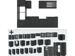 Mueble de cocina antracita casa de campo/antracita 300x60x81.6 r-line