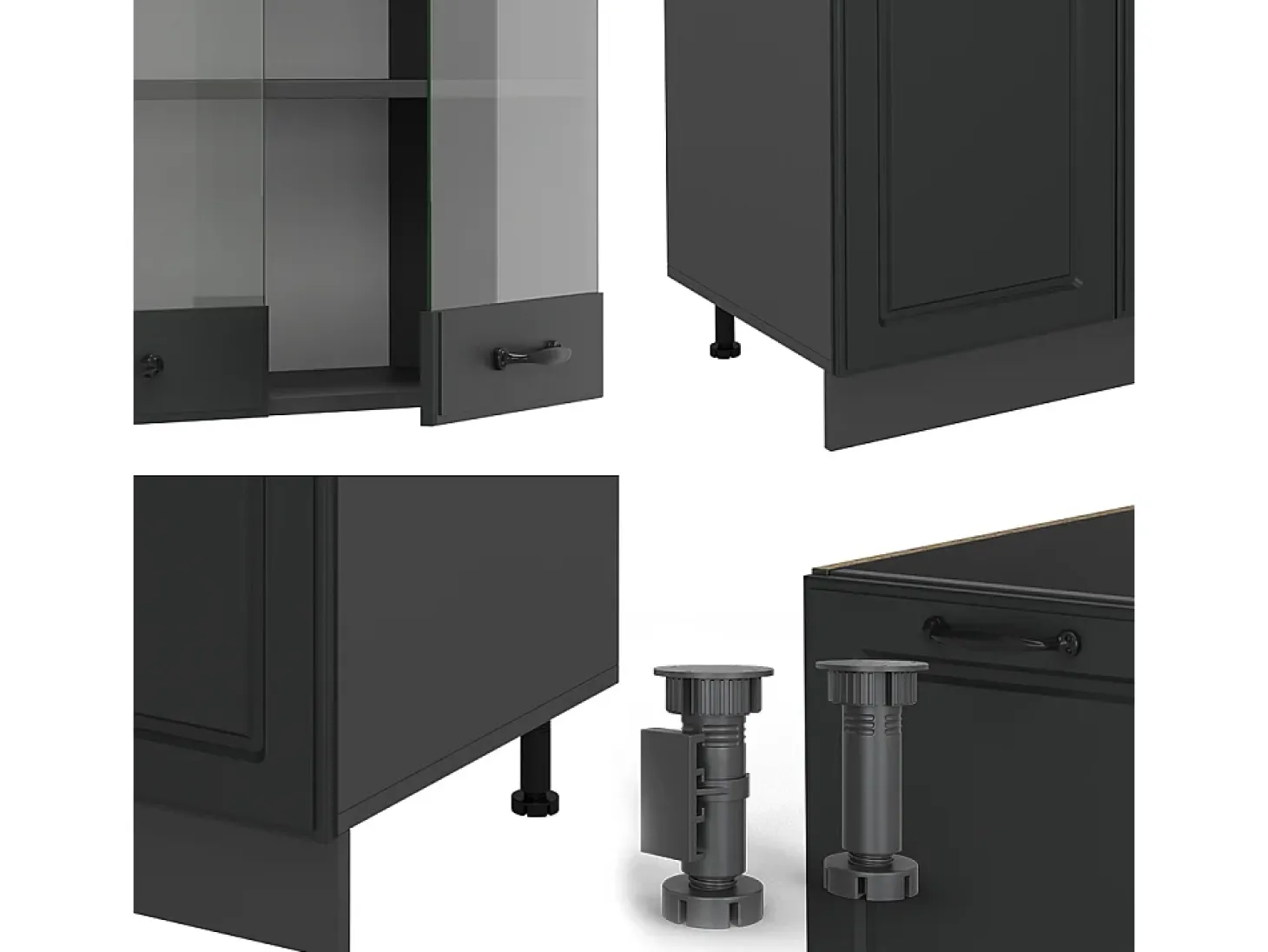 Mueble de cocina antracita casa de campo/antracita 300x60x81.6 r-line