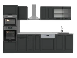 Mueble de cocina antracita casa de campo/antracita 300x60x81.6 r-line