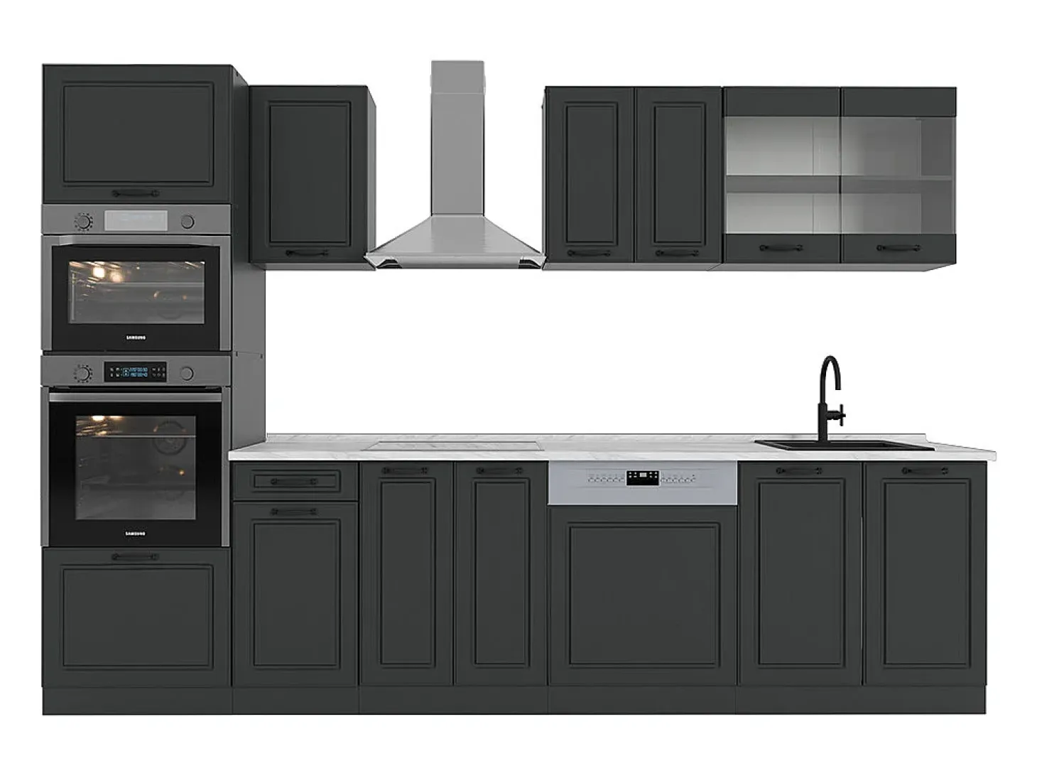 Mueble de cocina antracita casa de campo/antracita 300x60x81.6 r-line