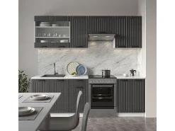 Mueble de cocina antracita casa de campo/blanco 240x60x81.6 fame-line