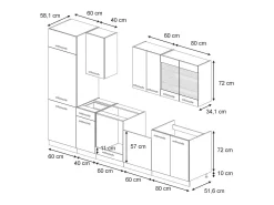 Mueble de cocina antracita-oro landhaus 300x46x81.6 fame-line