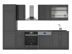 Mueble de cocina antracita-oro landhaus 300x46x81.6 fame-line