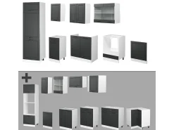 Mueble de cocina antracita casa de campo/blanco 300x46x81.6 r-line