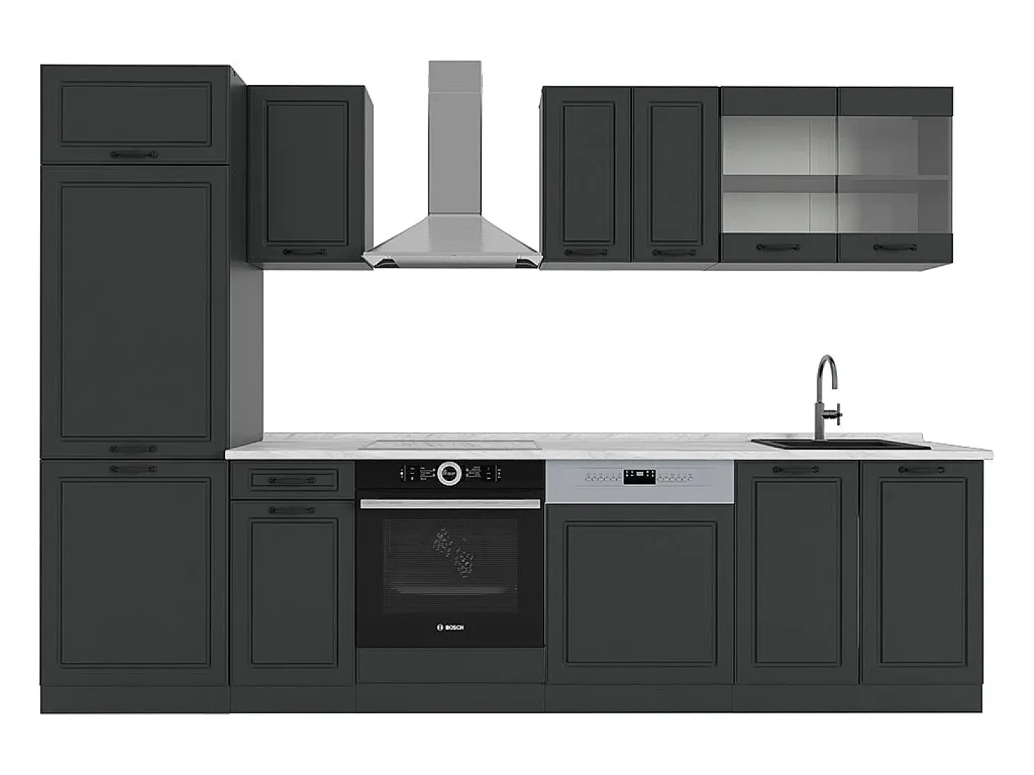 Mueble de cocina antracita casa de campo/antracita 300x60x81.6 r-line