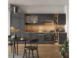 Mueble de cocina antracita casa de campo/roble kraft dorado 355x46x81.6 fame-line