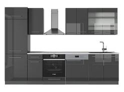 Mueble de cocina antracita alto brillo 300x60x81.6 fame-line
