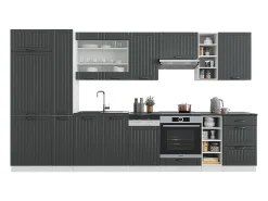 Mueble de cocina antracita casa de campo/blanco 355x46x81.6 fame-line