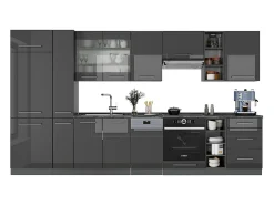 Mueble de cocina antracita alto brillo 355x46x81.6 fame-line