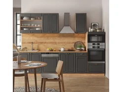 Mueble de cocina antracita casa de campo/roble kraft dorado 300x60x81.6 fame-line