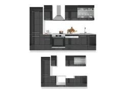Mueble de cocina antracita alto brillo 300x46x81.6 fame-line