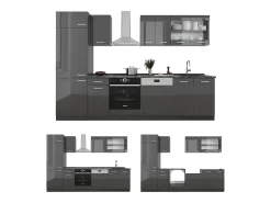 Mueble de cocina antracita brillo intenso/antracita 300x60x81.6 r-line
