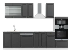 Mueble de cocina antracita-oro/blanco 300x60x81.6 fame-line