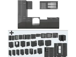 Mueble de cocina antracita brillo intenso/antracita 300x60x81.6 r-line