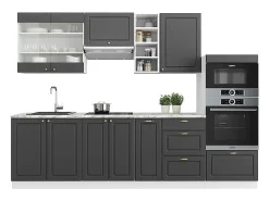 Mueble de cocina antracita-oro/blanco 280x60x81.6 fame-line