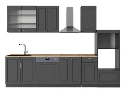 Mueble de cocina antracita-oro landhaus 300x60x81.6 fame-line