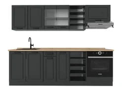 Mueble de cocina antracita casa de campo/antracita 240x46x81.6 r-line