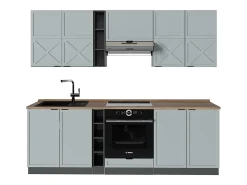 Mueble de cocina azul claro/gris antracita 235x60x81.6 fame-line