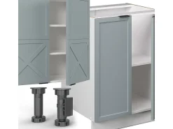 Mueble de cocina azul claro-gris-blanco 300x46x81.6 fame-line