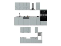 Mueble de cocina azul claro-gris-blanco 300x46x81.6 fame-line