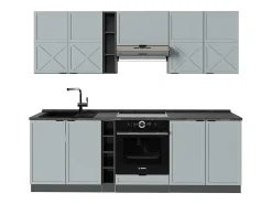 Mueble de cocina azul claro/gris antracita 235x46x81.6 fame-line