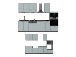 Mueble de cocina azul claro/gris antracita 300x60x81.6 fame-line