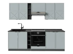 Mueble de cocina azul claro/gris antracita 235x60x81.6 fame-line
