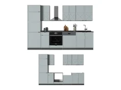 Mueble de cocina azul claro/gris antracita 300x60x81.6 fame-line
