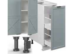 Mueble de cocina azul claro-gris-blanco 280x60x81.6 fame-line