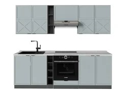 Mueble de cocina azul claro/gris antracita 235x60x81.6 fame-line